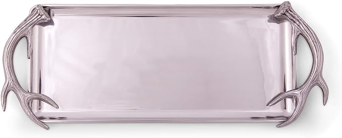 Arthur Court Designs Aluminum Antler Oblong Tray 19 inch x 8 inch