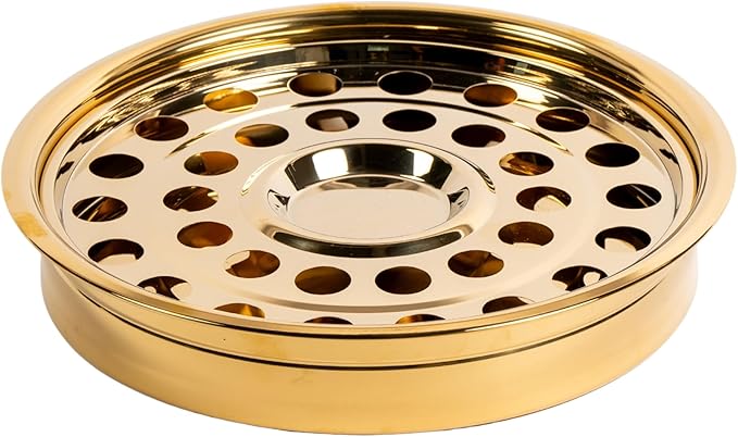 Broadman Church Supplies RemembranceWare Communion One Pass Tray & Disk, Brass
