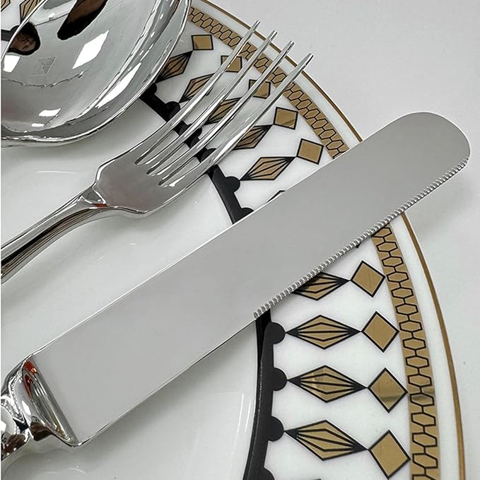 84-pcs Silverware Set with Shell-shaped spoons Cutlery Flatware for 14 Utensils 18/10 Stainless Steel Flatware Sets Utensil Premium Spoons Knife Fork for Kitchen Restaurant Banquet Wedding Christmas