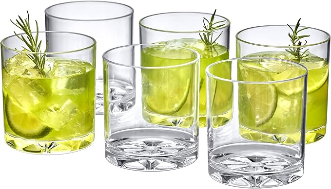 Amazing Abby - Liberty - 12-Ounce Plastic Tumblers (Set of 6), Plastic Drinking Glasses, Reusable Plastic Cups, BPA-Free, Shatter-Proof, Dishwasher-Safe (Made of Plastic, NOT Glass)