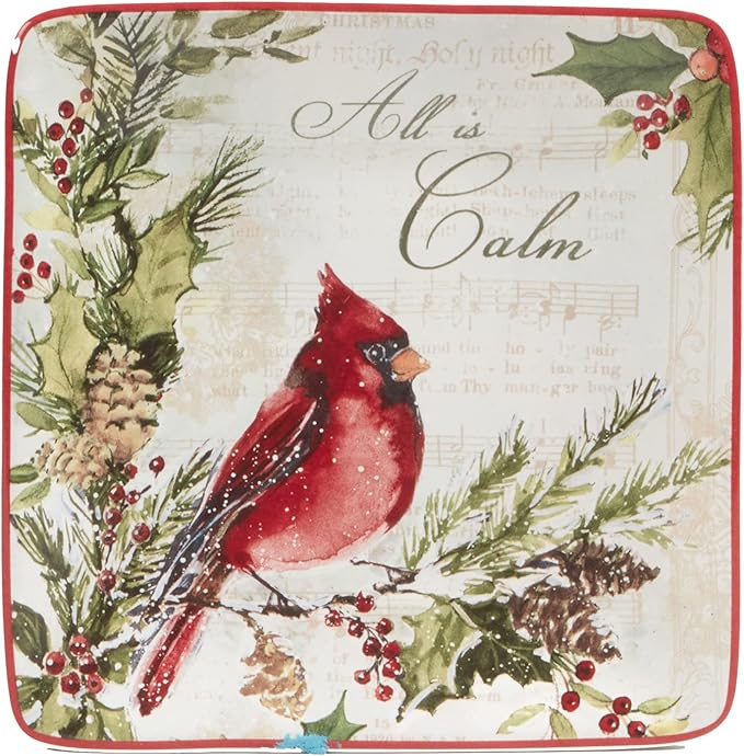 Certified International Silent Night 6" Canape/Luncheon Plates, Set of 4, Multicolor, Small
