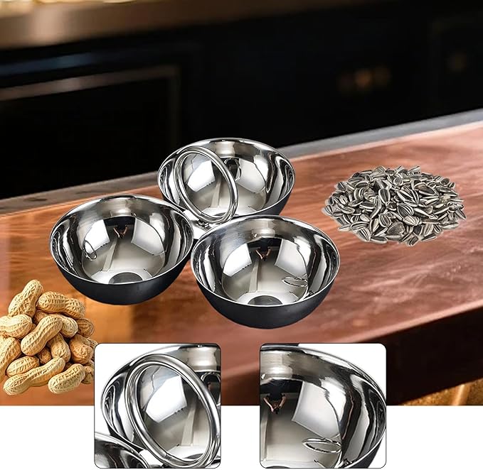 Stainless Steel Snack Serving Bowls Serving Trays Versatile Easy to Clean Appetizer Plates Fruit Plates for Party Bar Candies (Silver)