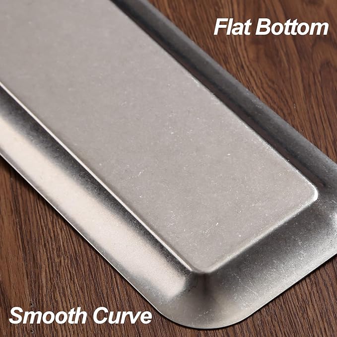 Metal Drip Tray, Stainless Steel Plant Trays for Pots, Oil Drip Pan, Stainless Steel Serving Tray for Food, Potted Plants, Jewelry, Entrance(Gold,80x15 cm/32x6 in)