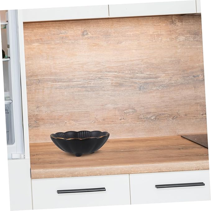 IMIKEYA 1pc Black Ceramic Seasoning Dish Rim Small Snack Plate for Dipping Sauces Condiments and Appetizers Elegant Tableware for Home and Restaurant Use