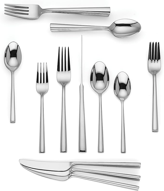 Kate Spade New York Malmo 20-Piece Flatware Set, 4.30 LB, Metallic
