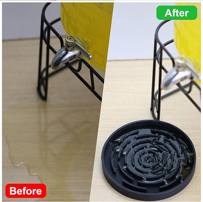 Drip Pan Compatible with Hamilton Beach Coffee Urn, 4 Pack Black Silicone Drip Mat for Elite Gourmet SYBO and Other Beverage Dispenser