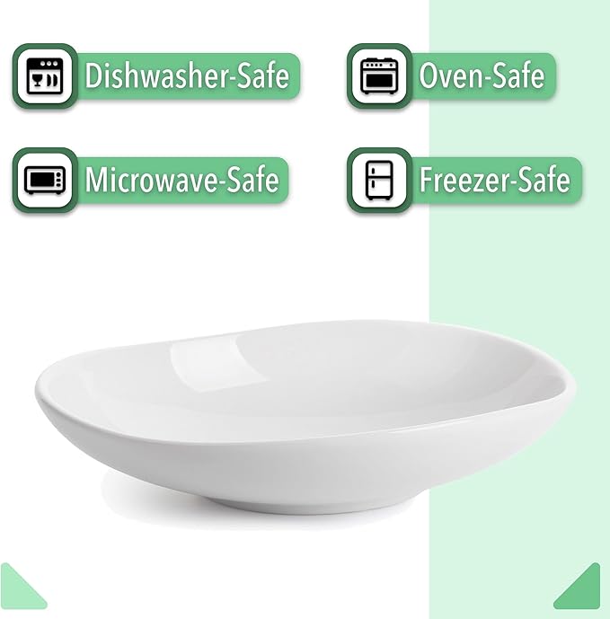 BTaT- Porcelain Serving Bowls, Triangular, 24 Oz, Set of 4, Pasta Bowls, Large Serving Bowls