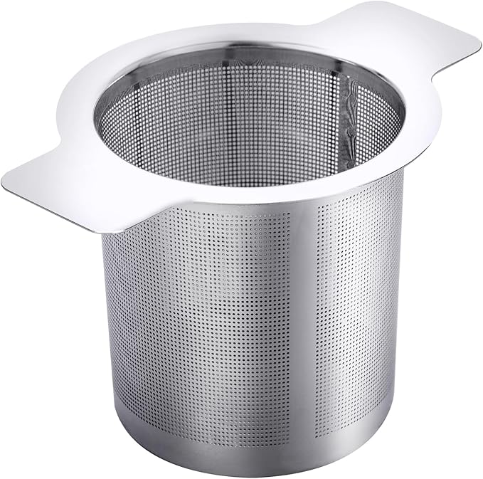Leden Extra Fine Mesh Tea Strainer Stainless Steel Tea Infuser Steeper for Loose Leaf Tea and Coffee, Tea Filter with Large Capacity for Tea Cups, Teapots, Mugs, Double Handles