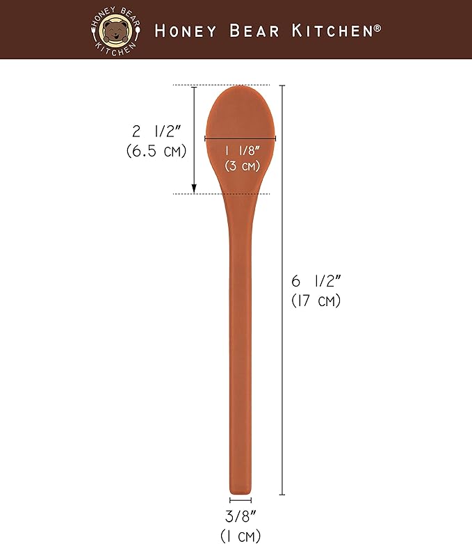 Honey Bear Kitchen Silicone Stirring Spoon (Set of 2, Honey Bear Brown) for Coffee & Tea