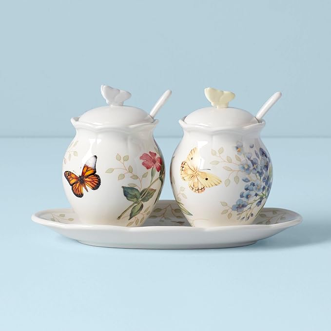 Lenox Butterfly Meadow 7-Piece Condiment Set, White -