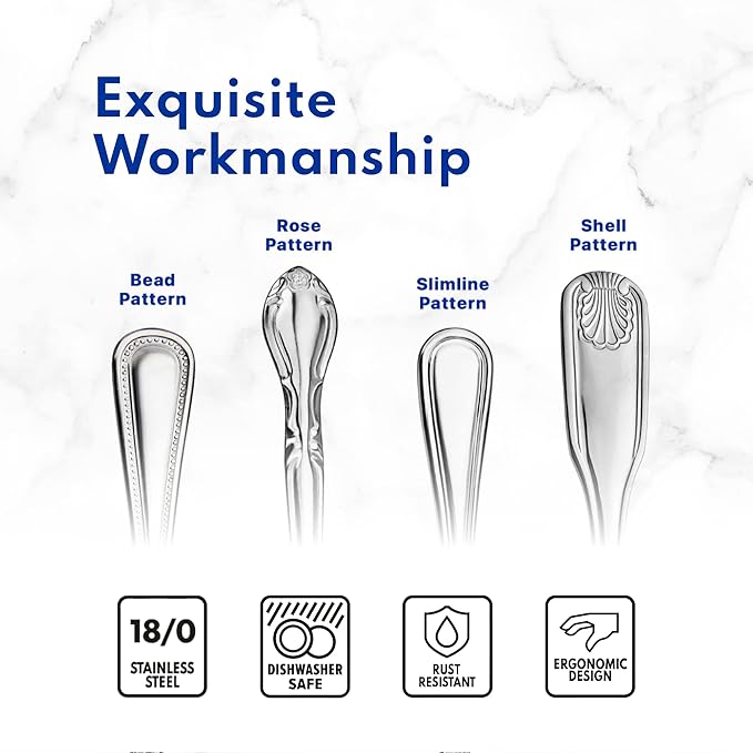 New Star Foodservice 58871 Slimline Pattern, 18/0 Stainless Steel, 60-Piece Flatware Set