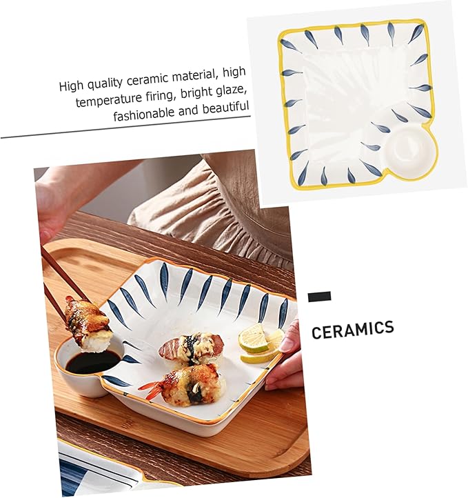 ABOOFAN Meal Plate Ceramic Plate Dipping Dish Platter for Serving Food Home Restaurant