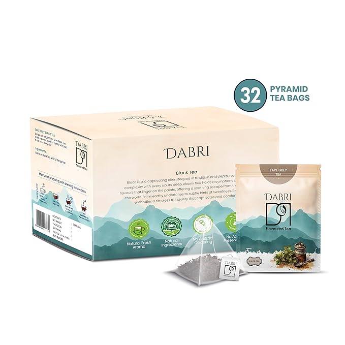 Dabri Earl Grey Black Tea Bags (32 Pyramid Bags)
