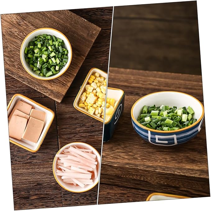 Mikinona 4pcs Japanese Style Sauce Dish Ceramic Plates Appetizer Dishes Seasoning Sauce Trays Kitchen Supply