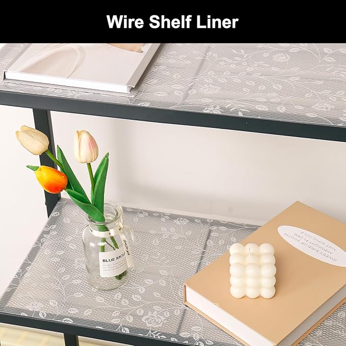 Cooyes Shelf Liner – Premium Non-Adhesive Cabinet & Drawer Liner for Kitchen – Waterproof Shelf Paper with Modern Pattern – Durable EVA Cabinet Mat – Easy to Cut （17.5" W x 197" L）