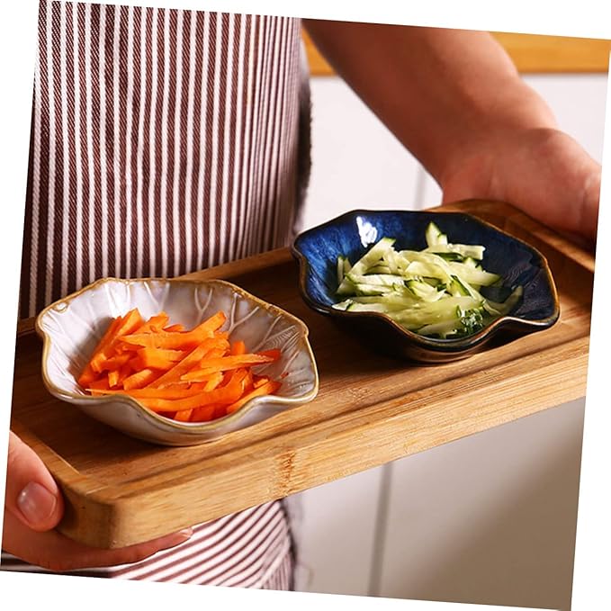 LIFKOME 2Pcs Vintage Sauce Dish Use Appetizer Plates for Dipping Seasoning and Serving for Restaurants and Catering Lightweight