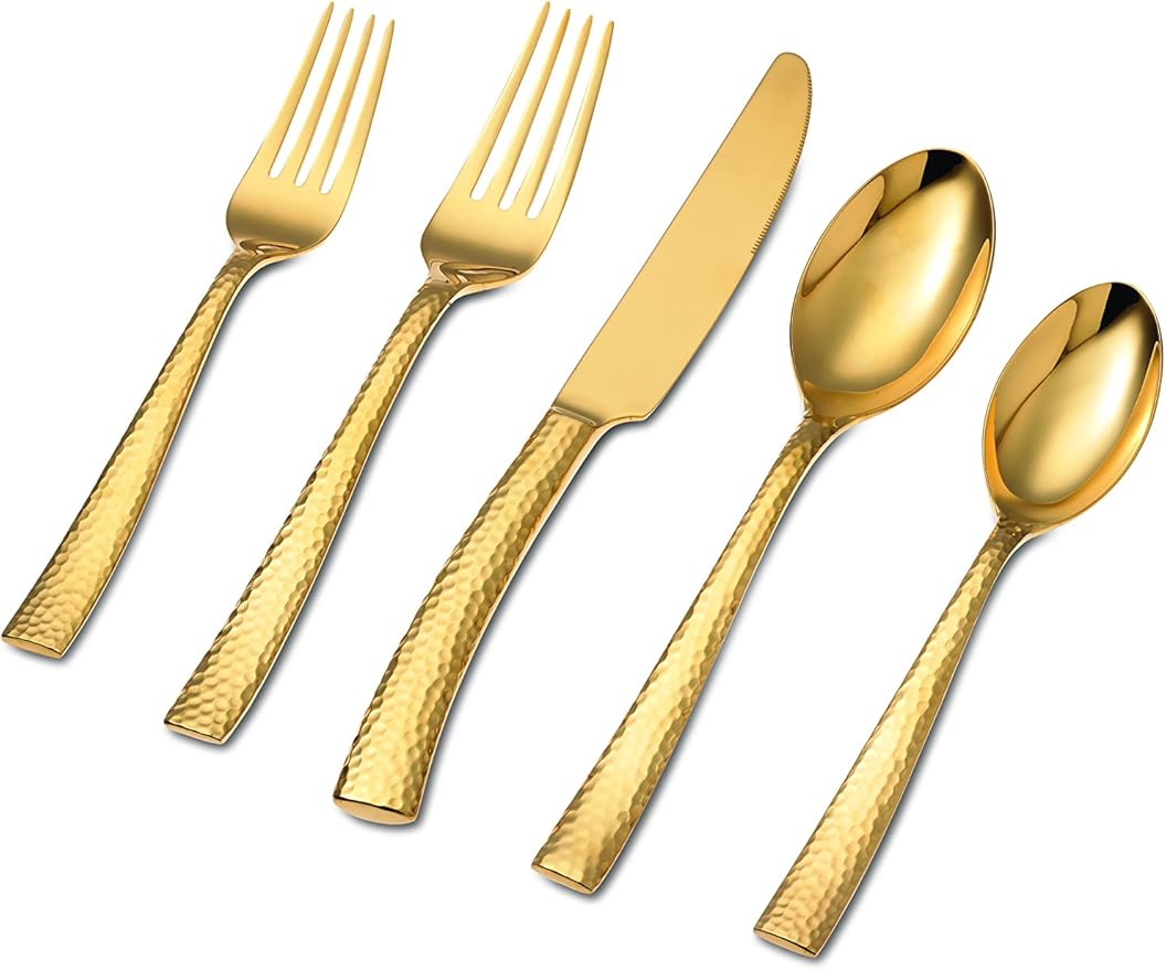 Hampton Forge Paris Hammered , Metallic, 5-Piece Set, Gold