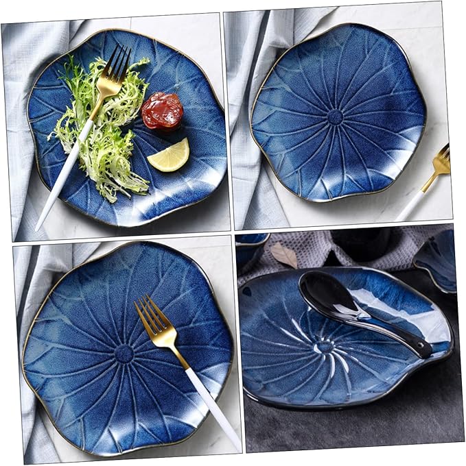 Ceramic Plate for Steak Pasta Western Food Decorative Dish Easy to Clean