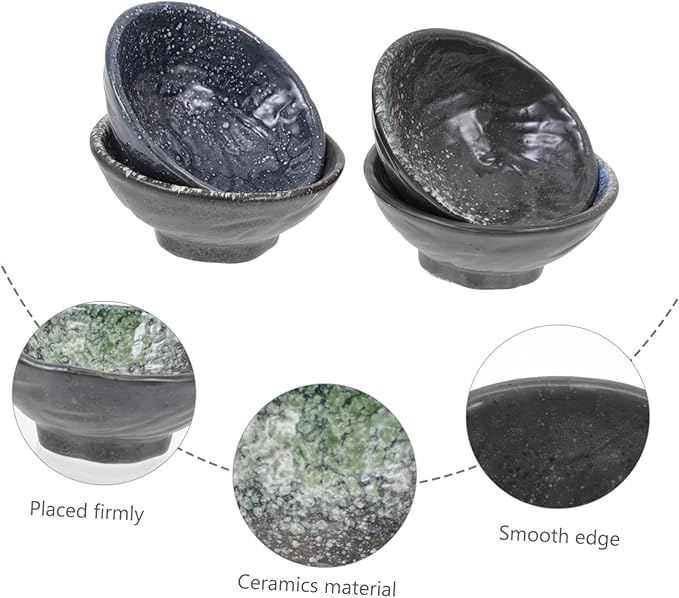 Cabilock 4pcs Ceramic Spice Dishes Sauce Holders Appetizer Plates Elegant Kitchen Accessories for Friends