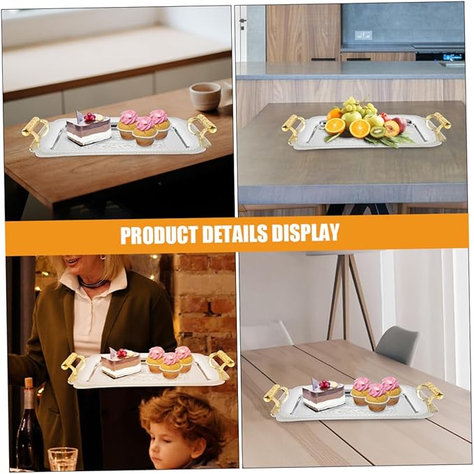 PRETYZOOM Serving Plates Euro Pallet Snacks Plate Beverage Serving Tray for Home Decor
