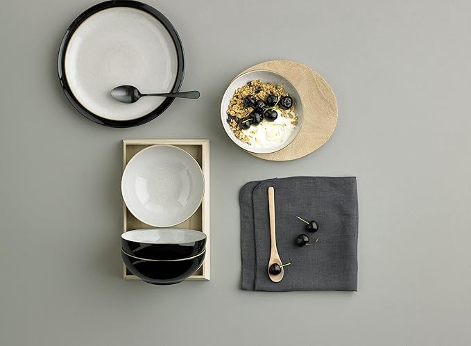 Denby Elements Black 4 Piece Dinnerware Set, 406048552