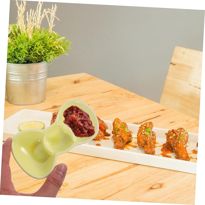 Bowls for Sauce, 1pc Dipping Dish Appetizer Plate Three Grid Seasoning Plate Condiment Plate Sauce Dish Flavored Dish Serving Dish Saucer Plate Vinegar Dish Seasoning(Yellow)