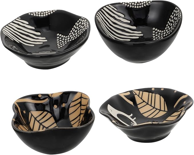 PRETYZOOM 4pcs Ceramic Sauce Dishes Fruit Plate Vinegar Dish Appetizer Plate Charcuterie