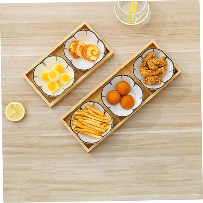 Stylish Ceramic Snack Dish Set for Home Japanese Seasoning Plates with Cherry Blossom Design for Appetizers Dipping Sauces and Snacks Serving Plates for Parties and Everyday Use