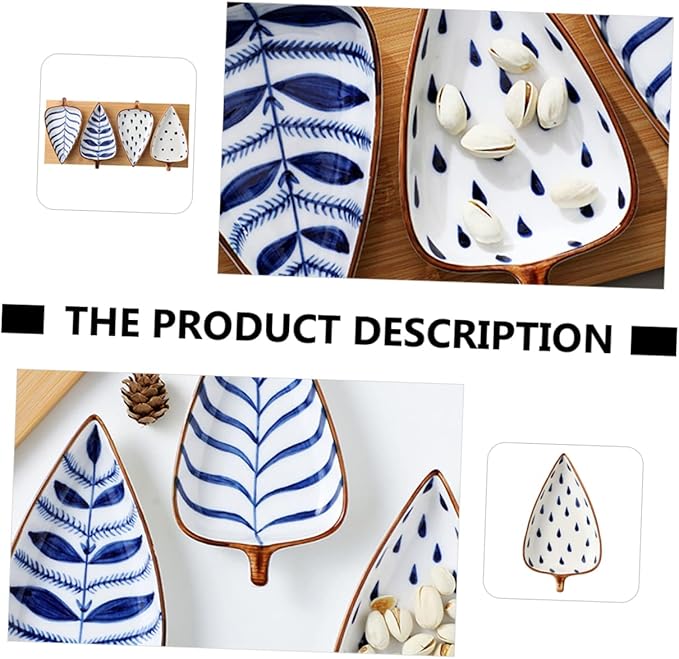 Mikinona Leaf-shaped Mini Serving Dish Creative Japanese Style Ceramic Appetizer Plate for Dips Sauces and Snacks Easy to Clean Unique Design for Home Restaurant Use