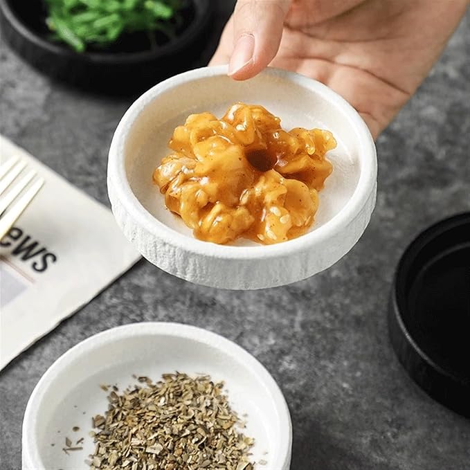 Salad plate Ceramic Dip Bowls Set of 4 Round Soy Sauce Bowls 3.5inch Small Sauce Dishes for Snack Sushi BBQ Side Dishes Appetizer and More Plastic plate (Color : Brass)