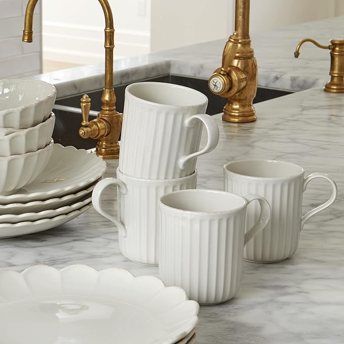 Lenox French Perle Scallop Mug, 1 Count (Pack of 1), White