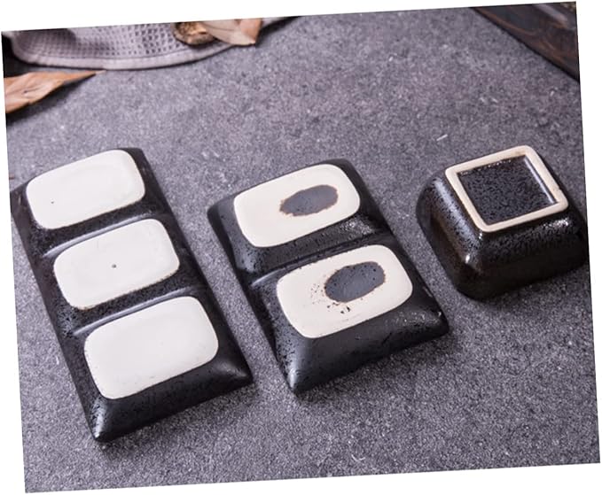 Cabilock 2pcs Ceramic Sauce Dishes Square Flavor Seasoning Bowls Versatile Appetizer Plates for Dipping Sauces Fruits and Snacks for Home Catering and Parties