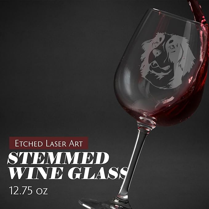 Bernese Mountain Dog Themed Etched 12.75oz Wine Glass B00KKPWYHC: Boston Terrier Dog Themed Etched All Purpose 12.75oz Wine Glass