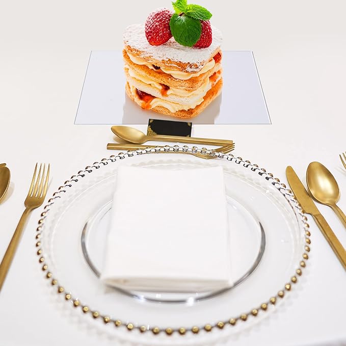 Clear Acrylic Dessert Plates, 24 Pack Elegant Appetizer Serving Platter Tray Plates for Food Display at Christmas, Thanksgiving, Wedding, Parties & Fine Dining Restaurant| 5 x 7 in. 1 MM thick
