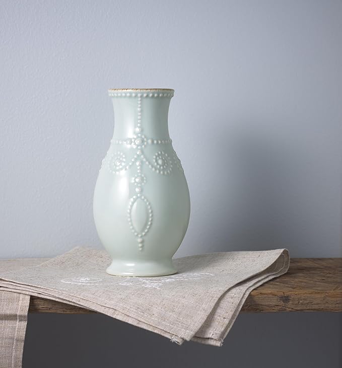 Lenox French Perle Ice Blue 8" Fluted Vase - 869509