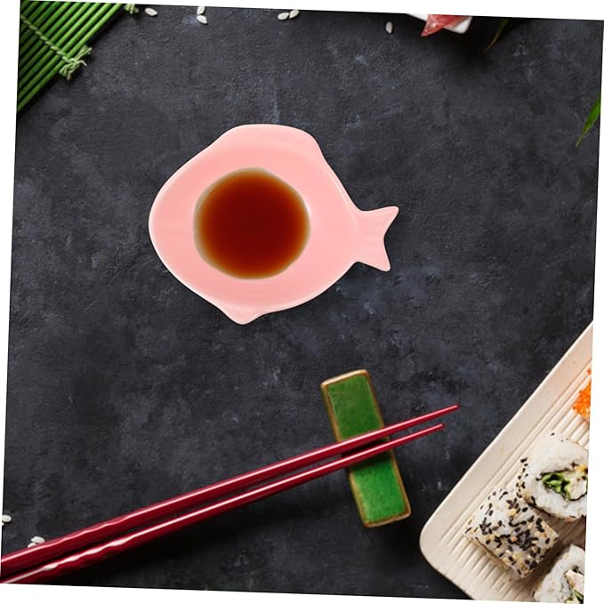 Homoyoyo Fish Shape Snack Plate Ceramic Sauce Dishes for Kitchen for Seasoning Sauce Plates Kitchen Supplies