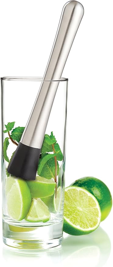 HIC Kitchen Bar Muddler, Stainless Steel, BPA Free