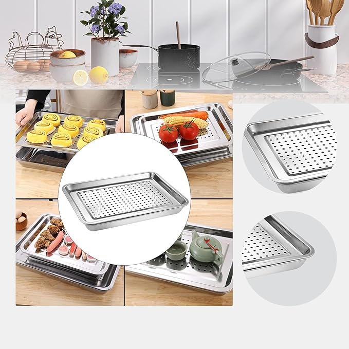Kung Fu Tea Tray Gungfu Tea Table Serving Tray Draining Water Space Saving Metal Organizer Multipurpose for Home Kitchen, 36cmx27cm
