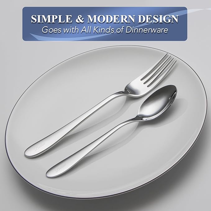 Personalized Dessert Forks and Spoons Silverware Set, 4 Piece Custom Text Engraved Stainless Steel Flatware Cutlery Sets, Mirror Polished Salad Fork and Teaspoon Set