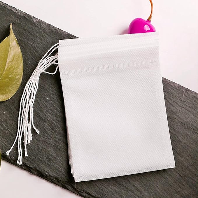 Yzurbu 200pcs 4''x6'' Tea Filter Bags for Loose Leaf Tea, Tea Bags with Drawsting for Hot Tea, Ice Tea & Cold Brew