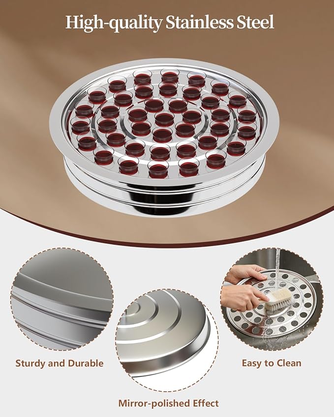 Communion Cup Tray for Churches Stainless Steel Holy Tray for 40 Cups Church Communion Supplies Ware