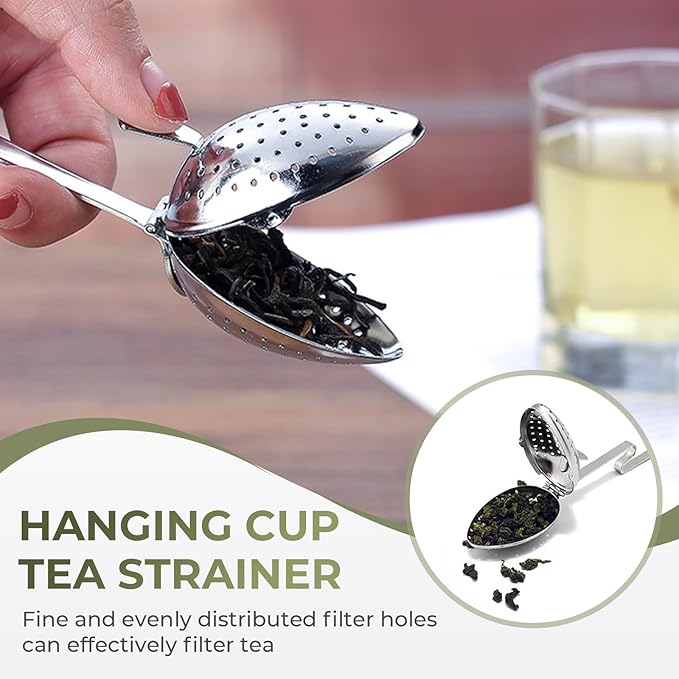 Stainless Steel Tea Diffuser,2025 New Tea Strainer Tea Infuser for Loose Leaf Tea,Creative Tea Spoon With Handle,Fine Holes Tea Interval Filter,Tea Holder Steeper for Tea Accessories (Gold A+Silver A)