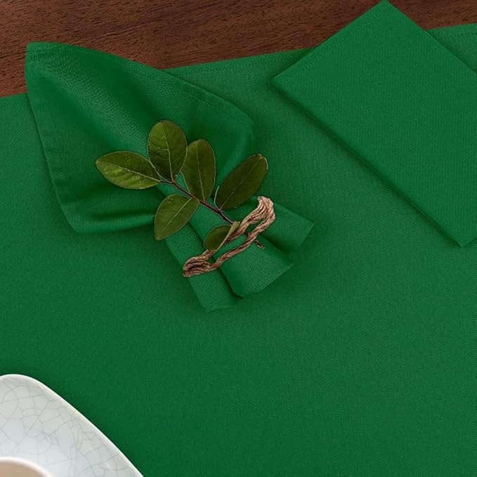 Ruvanti Cloth Napkins Set of 4, 18x18 Inches Napkins Cloth Washable, Soft, Durable, Absorbent, Cotton Blend. Table Dinner Napkins Cloth for Hotel, Lunch, Restaurant, Wedding Parties - Dark Green