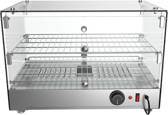 KoolMore - HDC-1.7C 22" Self Service 2 Shelf Commercial Countertop Food Warmer Display Case - 1.7. cu ft, Silver