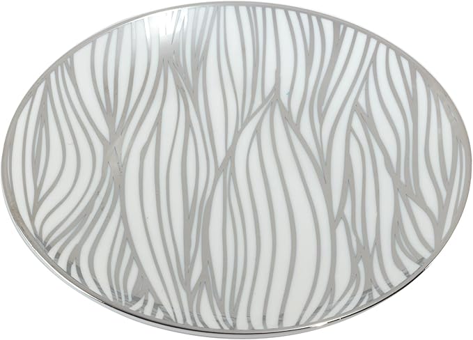 Certified International Matrix Silver Plated 6" Luncheion/Canape Plates Set of 6 Assorted Designs