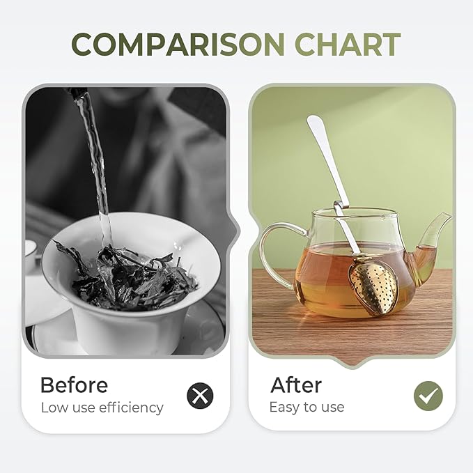 Stainless Steel Tea Diffuser,2025 New Tea Strainer Tea Infuser for Loose Leaf Tea,Creative Tea Spoon With Handle,Fine Holes Tea Interval Filter,Tea Holder Steeper for Tea Accessories (Silver A+B)