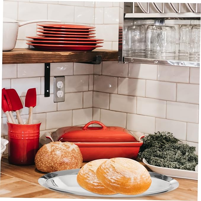 Stainless Steel Oval Snack Plate Heat-Resistant Food Serving Tray Sturdy Japanese Style Dish for and Appetizers for Parties and Restaurants