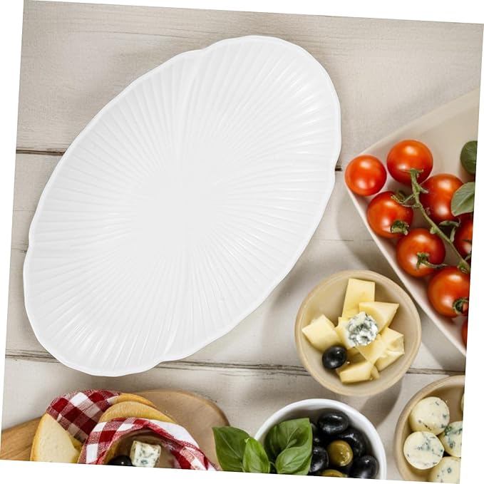 TEHAUX Decorative Ceramic Plate for Serving Unique Design Appetizer Dish Versatile Use for Cheese Fruits Condiments Enhances Home and Kitchen Decor Eye Catching Tableware