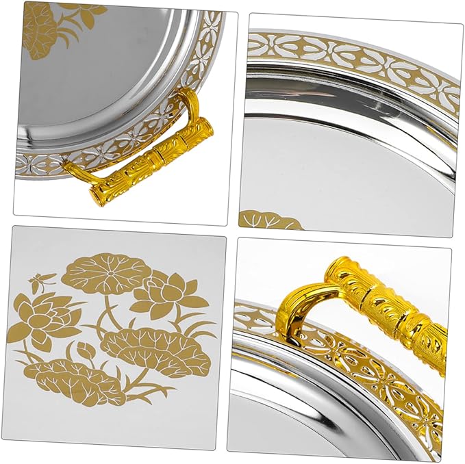 Stainless Plastic Multi-use Serving Tray Elegant Decorative Snack Plate