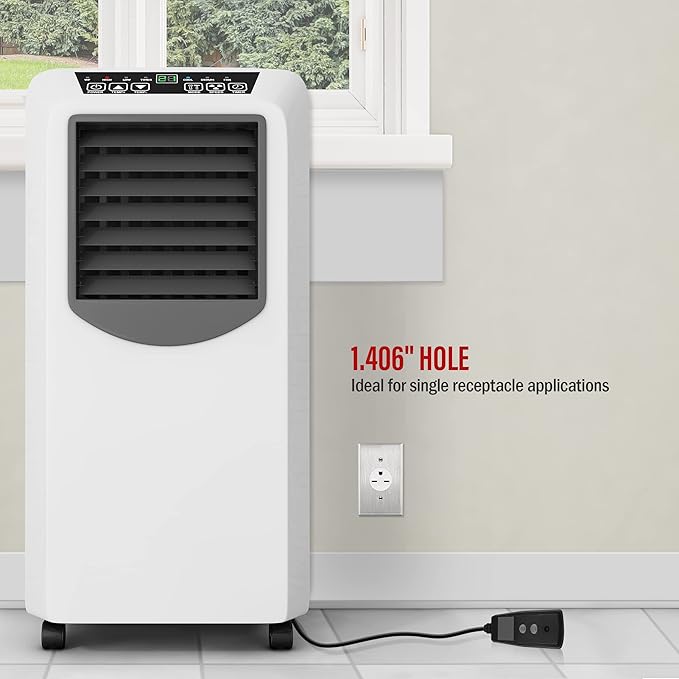ENERLITES 1.406" Hole Single Receptacle Outlet Metal Wall Plate, Corrosive Resistant, Size 1-Gang 4.50" x 2.76", 7751-10PCS, 430 Stainless Steel, UL Listed, Silver (10 Pack)